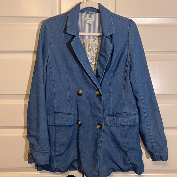 Sundance Oaklee Denim Double Breasted Blazer Jacket, Women's Size S - Picture 2 of 14